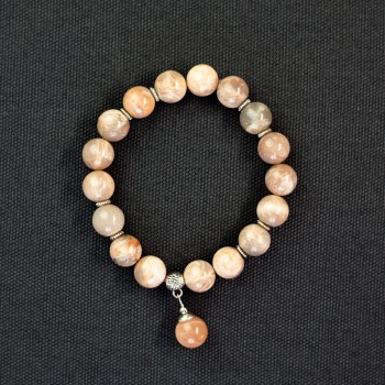 Sun stone 10mm bracelet with pendant